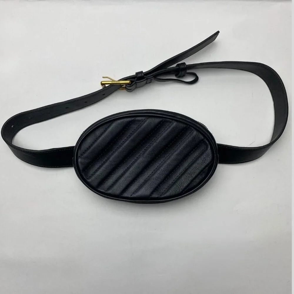 ARITZIA Auxiliary Leather Belt Bag Fanny Hip Pack Black - Picture 2 of 13